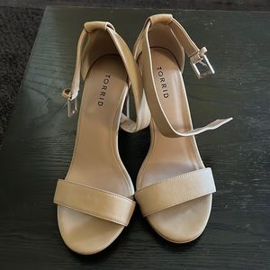 Torrid - Tan High Heeled Ankle Wrap Sandals - Size 9.5W - NWNT